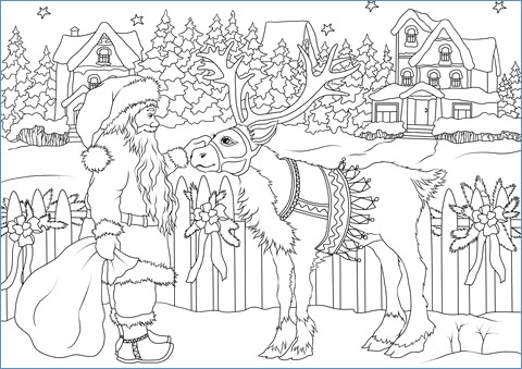 Santa Christmas Coloring Pages 480x339 Santa Christmas Coloring Pages