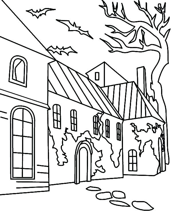 Halloween Haunted House Coloring Pages Professional 600x775 Halloween Haunted House Coloring Pages Professional