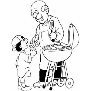 300x300 Old Man Giving Hotdog To Boy Coloring Sheet