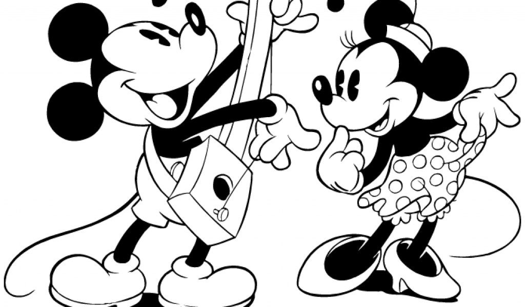 Mickey And Minnie Mouse In Love Coloring Pagesfree Coloring Pages 1024x600 Mickey And Minnie Mouse In Love Coloring Pagesfree Coloring Pages
