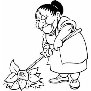 300x300 Old Woman Gardening Coloring Page