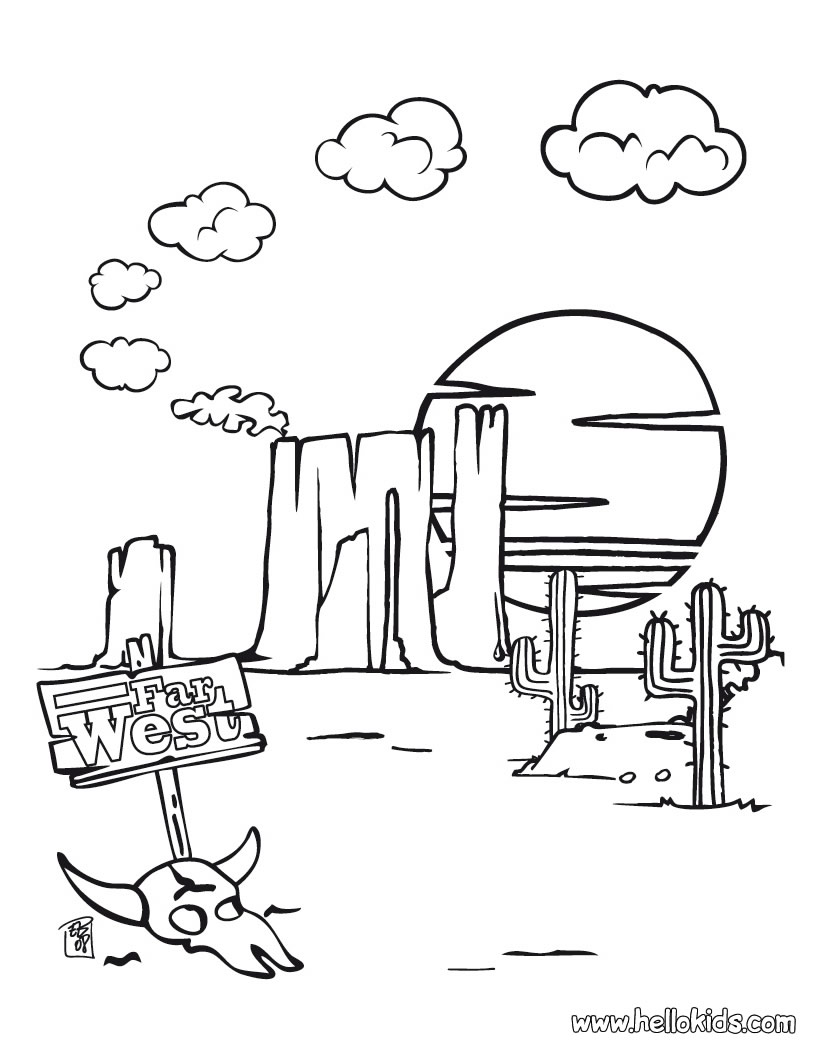 Far West Coloring Page Preschool Western Wild West 820x1060 Far West Coloring Page Preschool Western Wild West