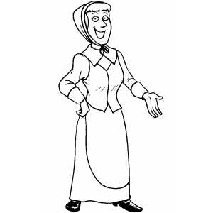 Piligrim Woman Coloring Page 300x300 Piligrim Woman Coloring Page