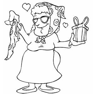 Woman With Gifts Coloring Page 300x300 Woman With Gifts Coloring Page