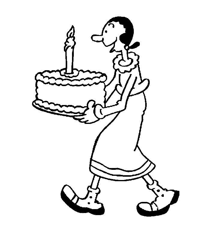 Olive Having Birthday Cake Coloring Page Boys Pages 700x840 Olive Having Birthday Cake Coloring Page Boys Pages