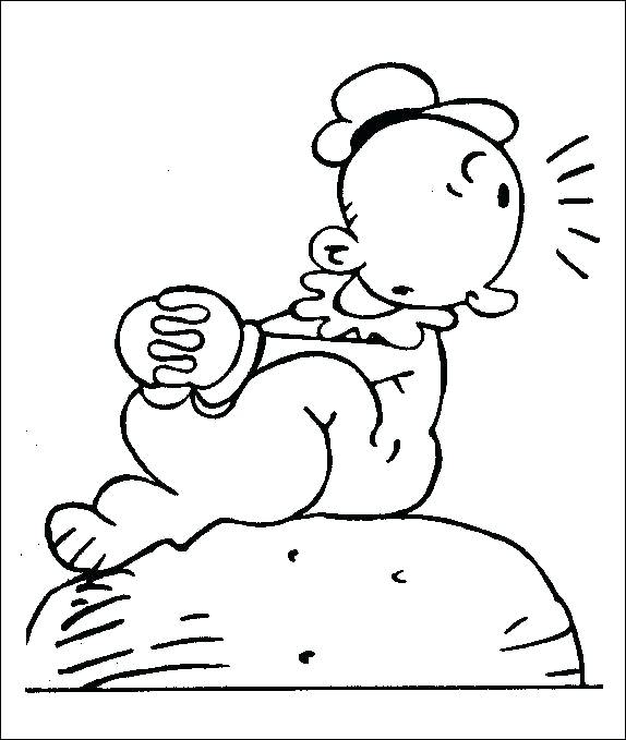 Popeye Coloring Pages Baby On A Stone Coloring Page Popeye 574x679 Popeye Coloring Pages Baby On A Stone Coloring Page Popeye