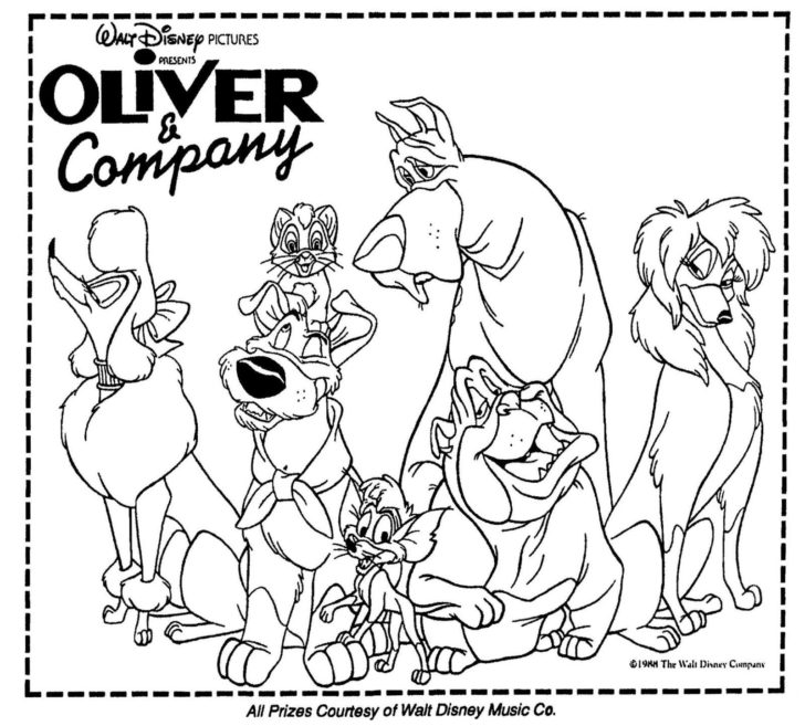 728x657 Oliver And Company Coloring Pages Coloring Pages Kids