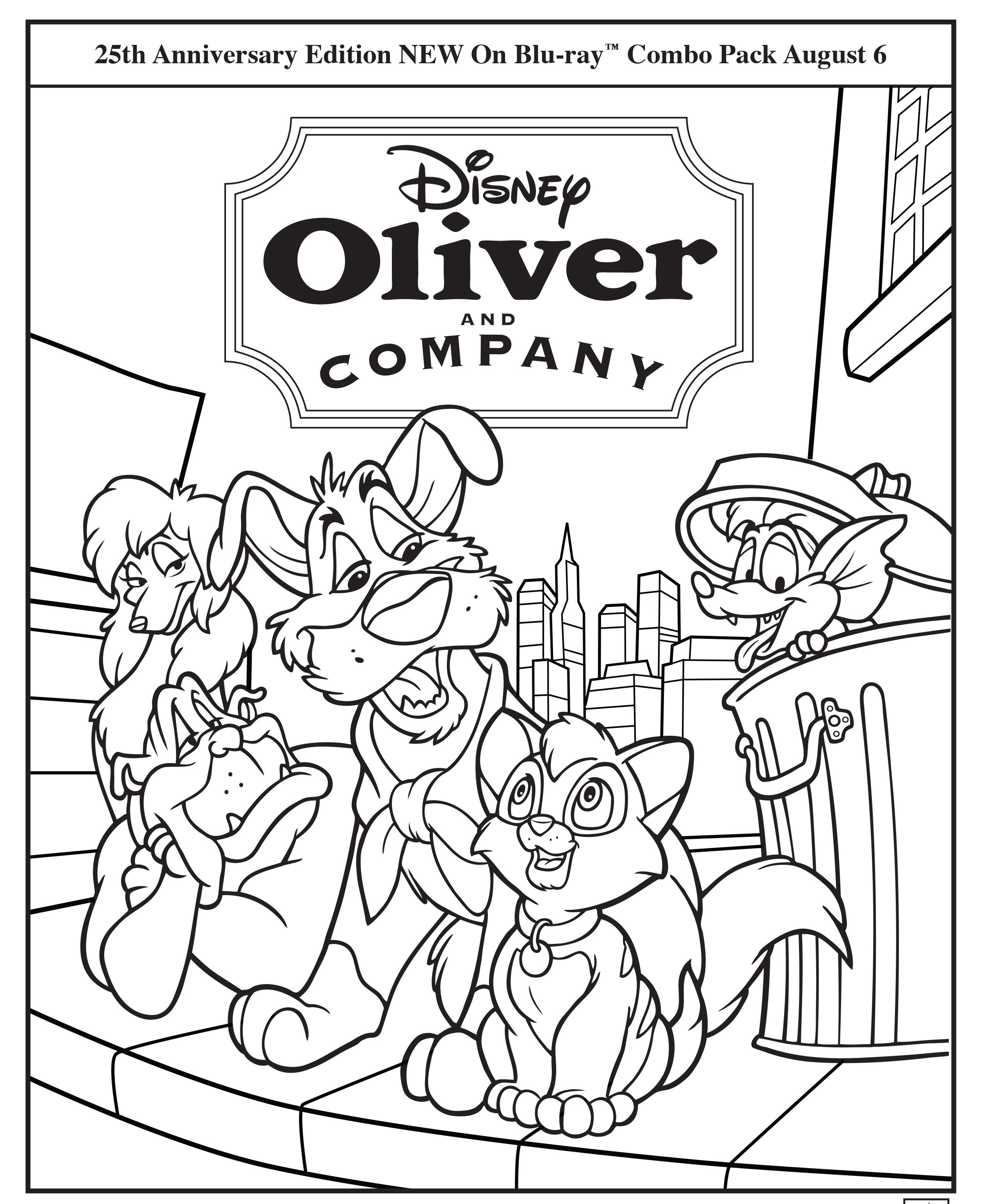 2521x3083 Oliver And Company Coloring Page