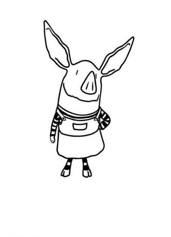 600x834 Beautiful Olivia The Pig Coloring Page