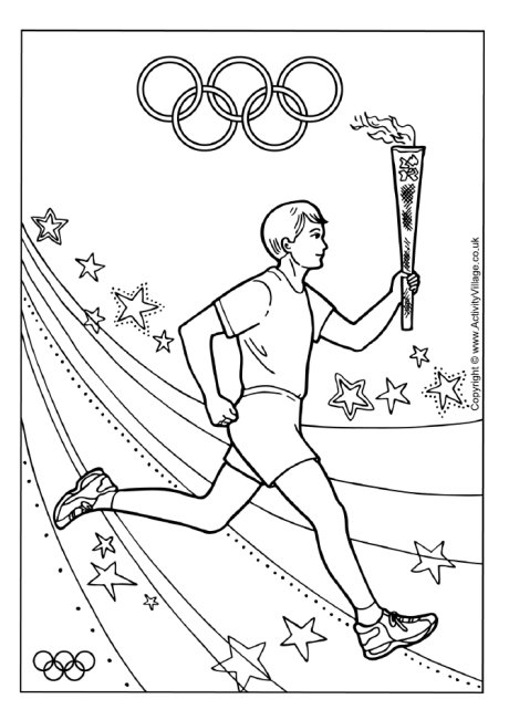 460x651 Olympic Torch Relay Colouring Page
