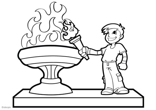 Olympic Torch Coloring Page 500x354 Olympic Torch Coloring Page