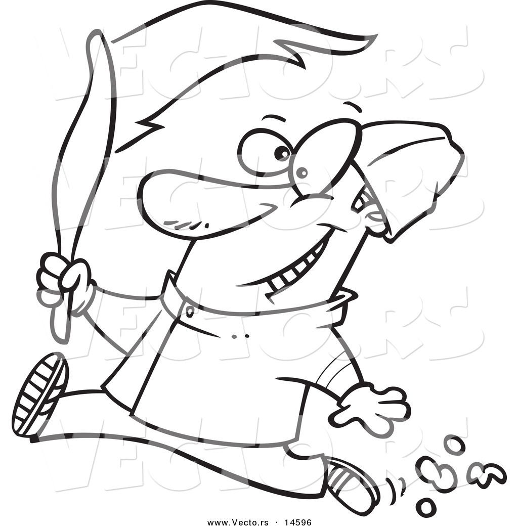 Vector Of A Cartoon Man Jogging With A Torch 1024x1044 Vector Of A Cartoon Man Jogging With A Torch