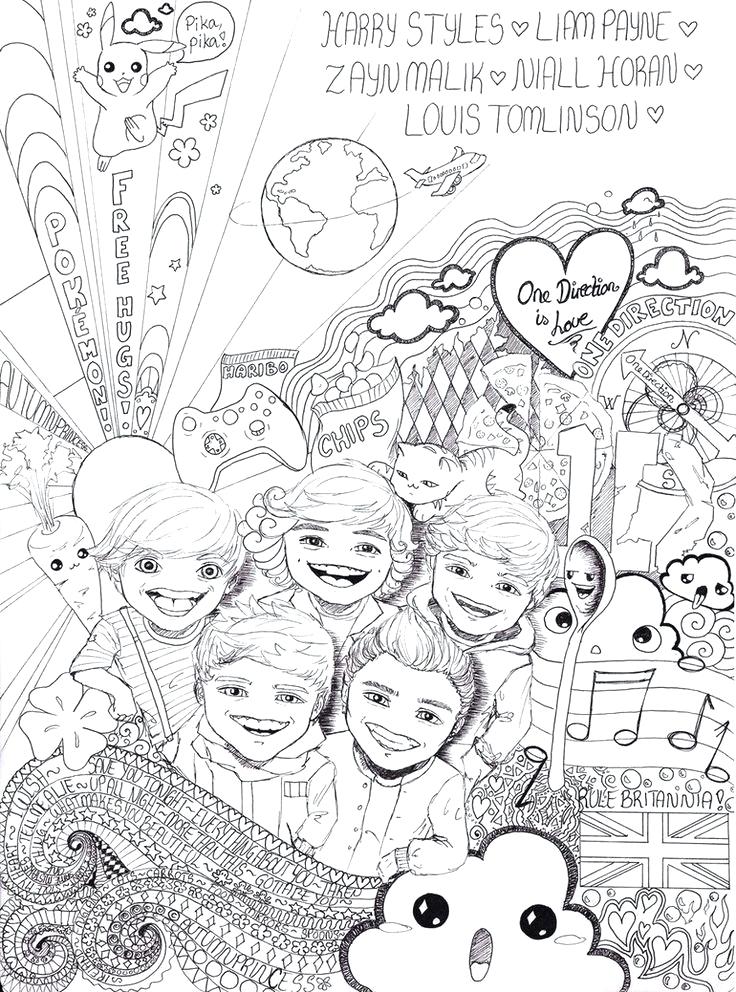 736x992 Harry Styles Coloring Pages One Direction Cartoon Drawing At Free