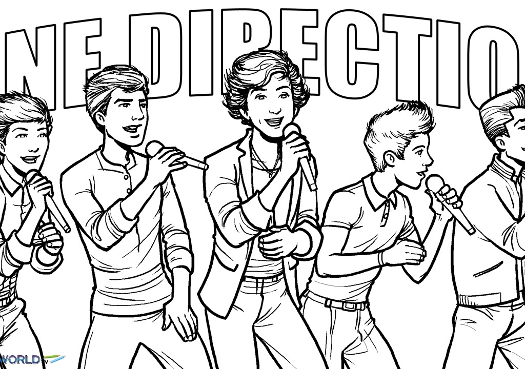 1024x720 One Direction Logo Coloring Pages One Direction One Thing
