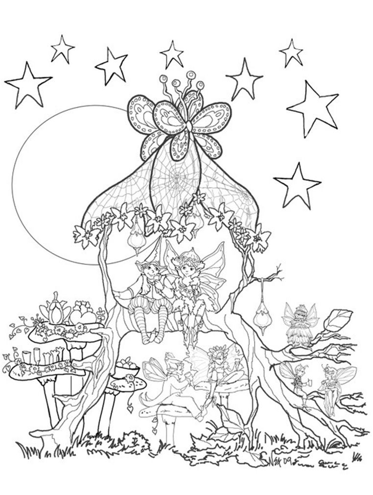 Fairies In A Tree House Coloring Page Coloring Pages 762x1010 Fairies In A Tree House Coloring Page Coloring Pages
