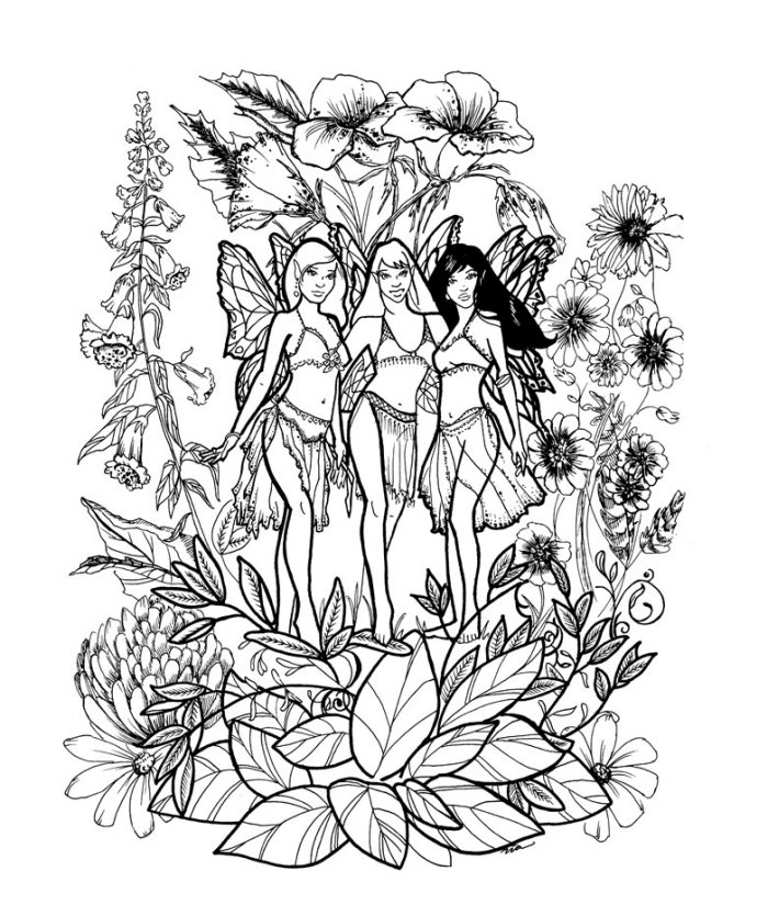 Fairy Coloring Pages For Adults 700x825 Fairy Coloring Pages For Adults