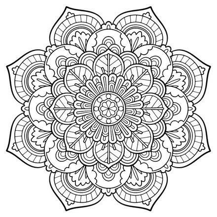 Mandala Vintage Coloring Page 440x440 Mandala Vintage Coloring Page
