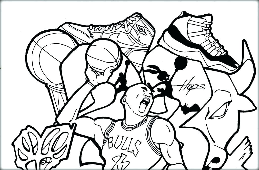 1024x671 Coloring Pages Of Basketball Basketball Coloring Page