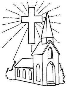 236x293 Church With Stained Glass Window Coloring Page Cut The Doors So