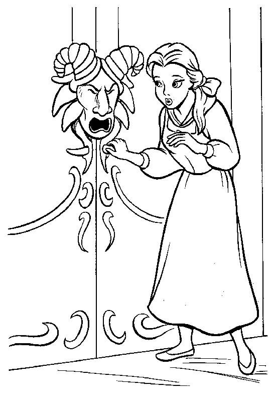 540x785 Belle Want Open Door Coloring Pages Drawing Belle