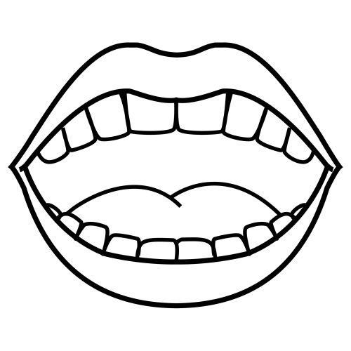 500x500 Smile Mouth Coloring Coloring Pages, Mouth Coloring Page