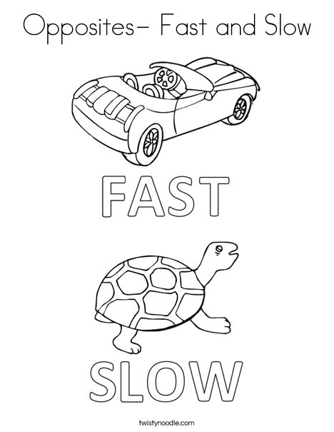Opposites Fast And Slow Coloring Page 468x605 Opposites Fast And Slow Coloring Page