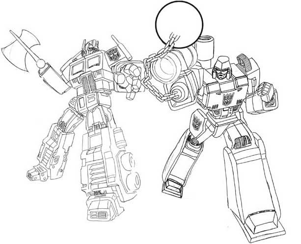 613x498 Optimus Prime Coloring Pages Vs Megatron