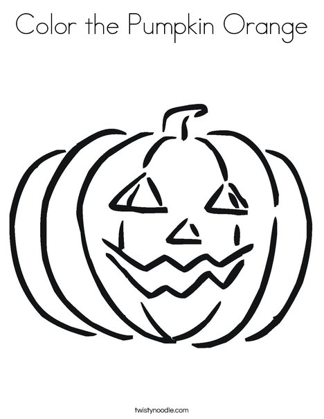 468x605 Color The Pumpkin Orange Coloring Page