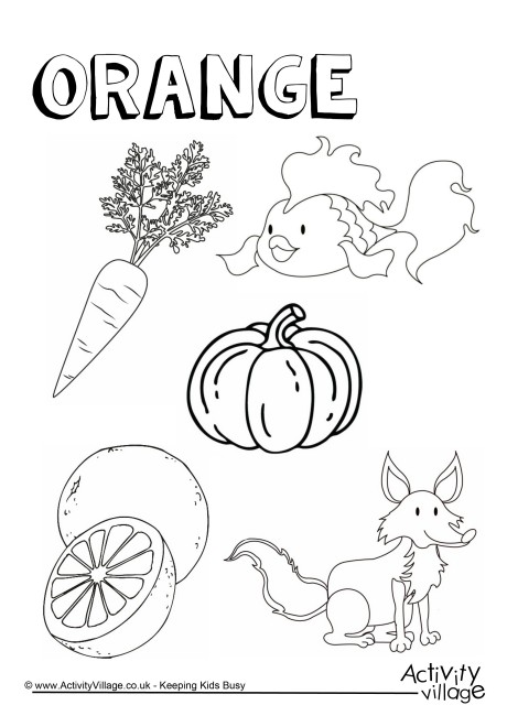 460x650 Orange Things Colouring Page