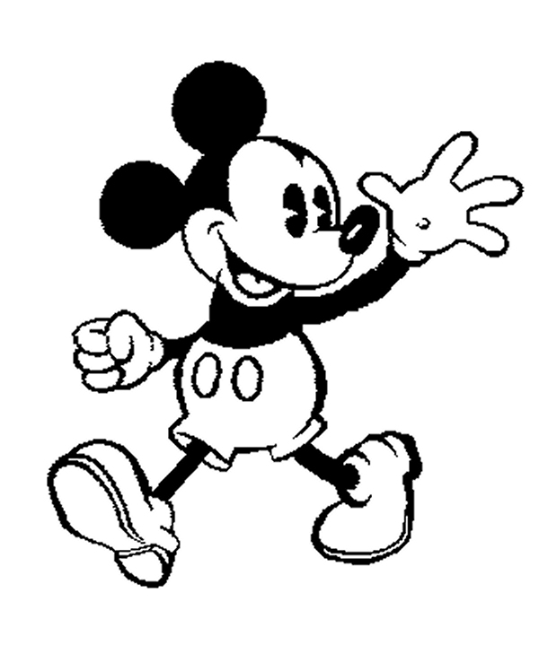 600x748 Old Mickey Mouse Coloring Pages