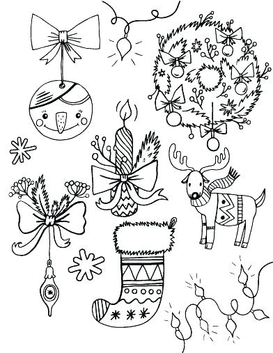 Christmas Ornaments Coloring Page 392x507 Christmas Ornaments Coloring Page