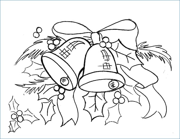 Bell Christmas Ornament Merry Christmas Coloring Page 600x462 Bell Christmas Ornament Merry Christmas Coloring Page