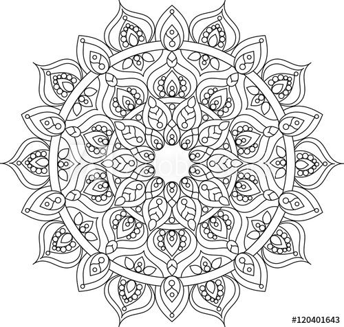 500x476 Vector Outline Ornate Mandala Illustration
