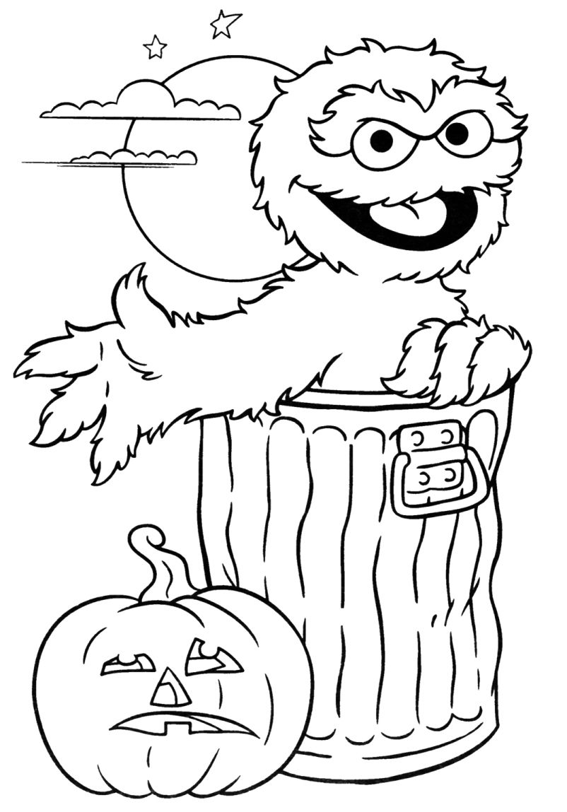 Print Oscar Sesame Street Halloween Coloring Pages Or Download 802x1149 Print Oscar Sesame Street Halloween Coloring Pages Or Download