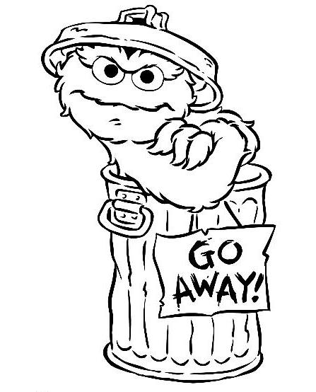 447x554 Oscar The Grouch Coloring Page George Sesame