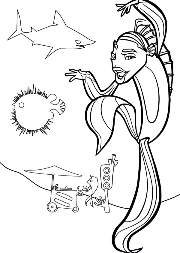 600x843 Shark Tale Oscar Kung Fu Style Coloring Pages Batch Coloring