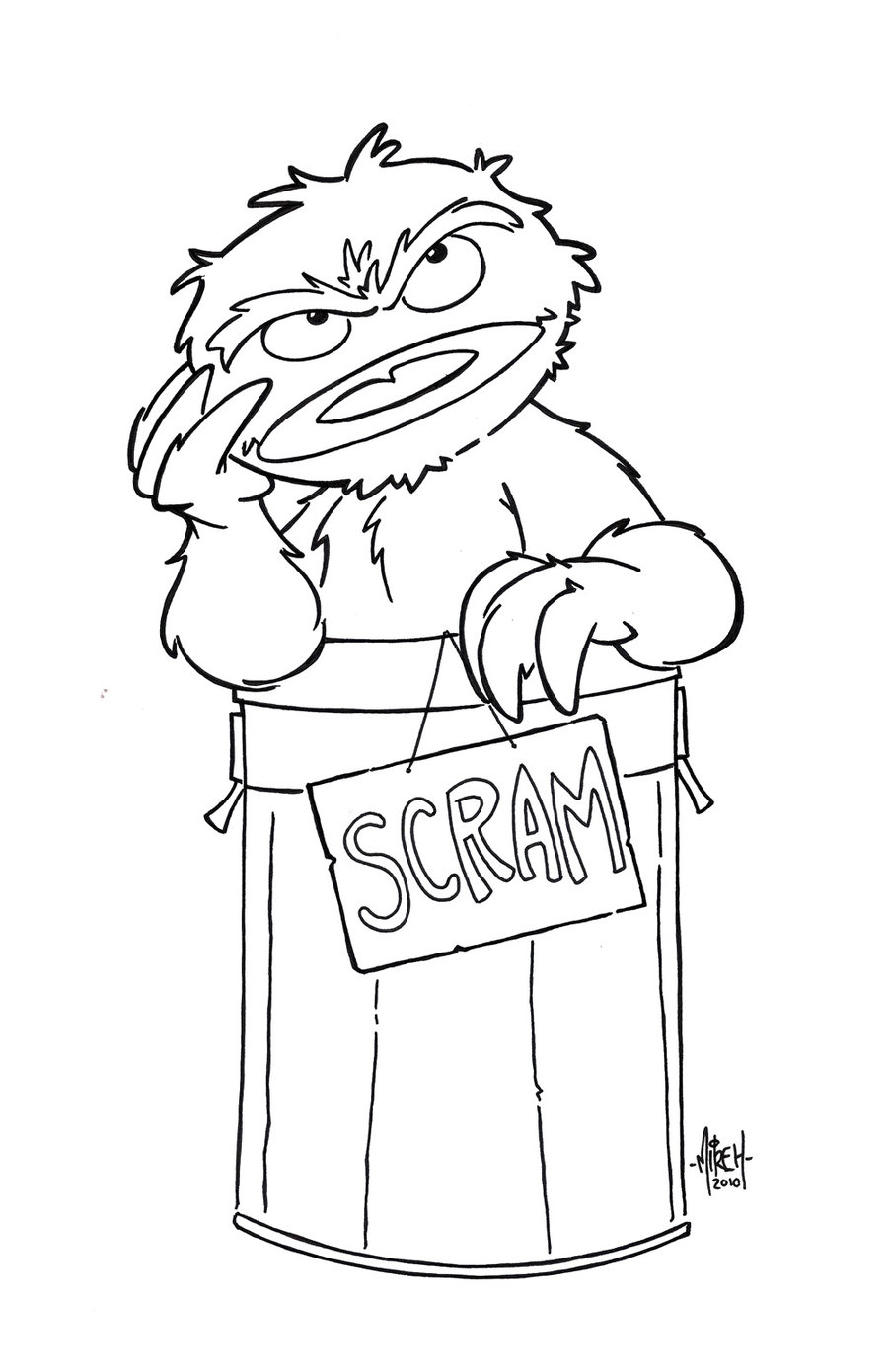 900x1390 Oscar The Grouch Coloring Pages Newyork