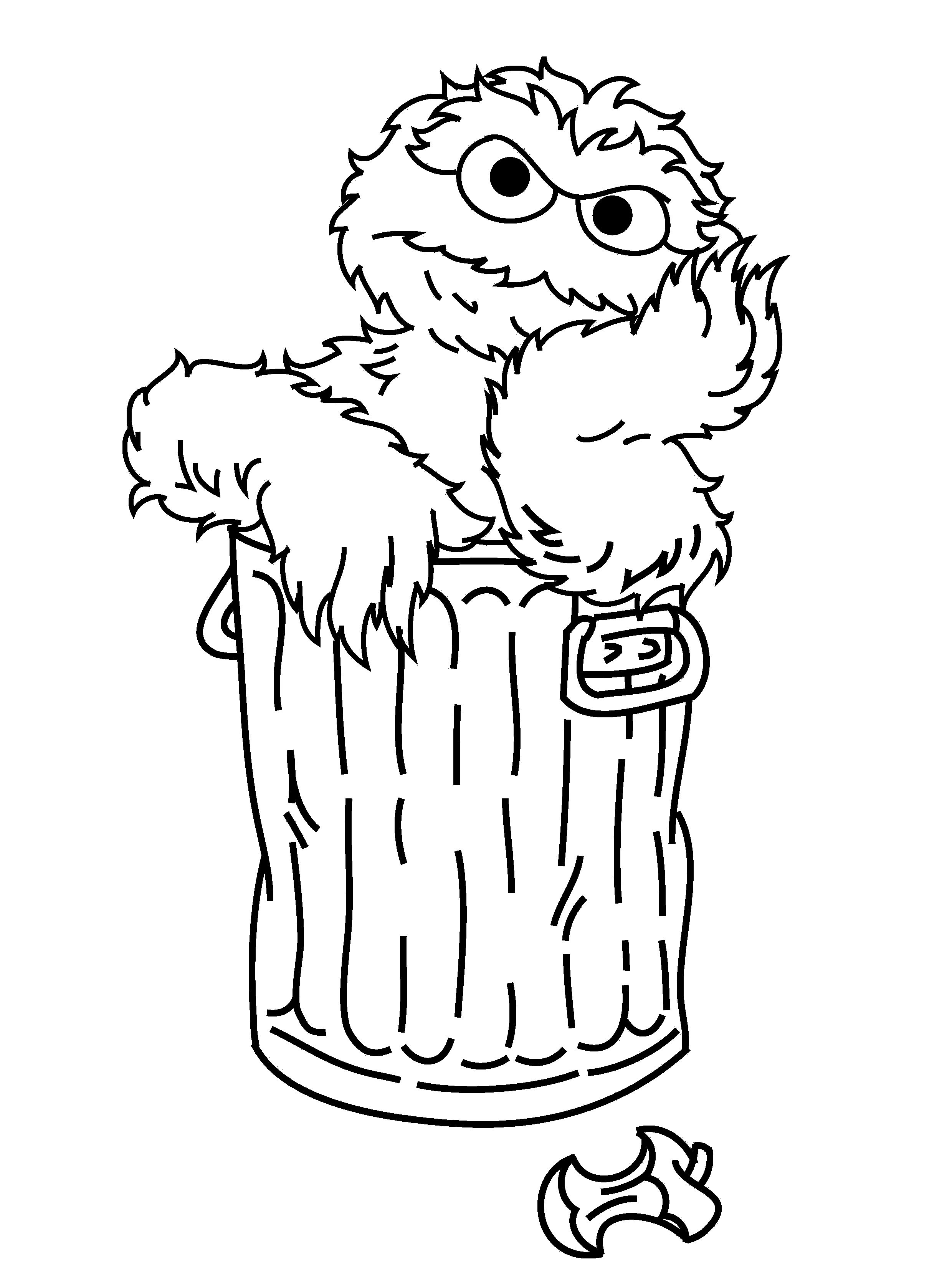 2480x3341 Oscar The Grouch Daydream Sesame Street Coloring Pages