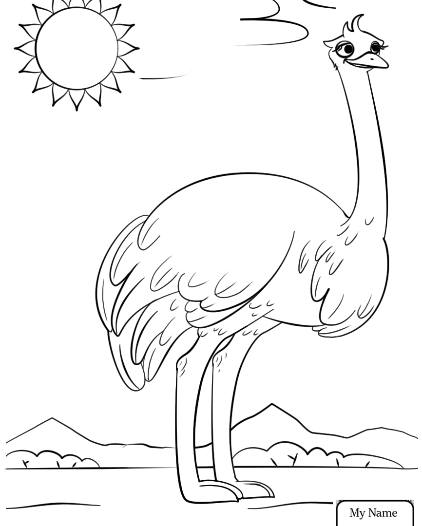 866x1080 Letter O Is For Ostrich Coloring Page Animals Ostriches Pages