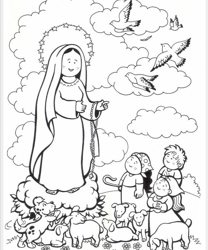 684x820 The Cutest Our Lady Of Fatima Coloring Page. Catholic Kids