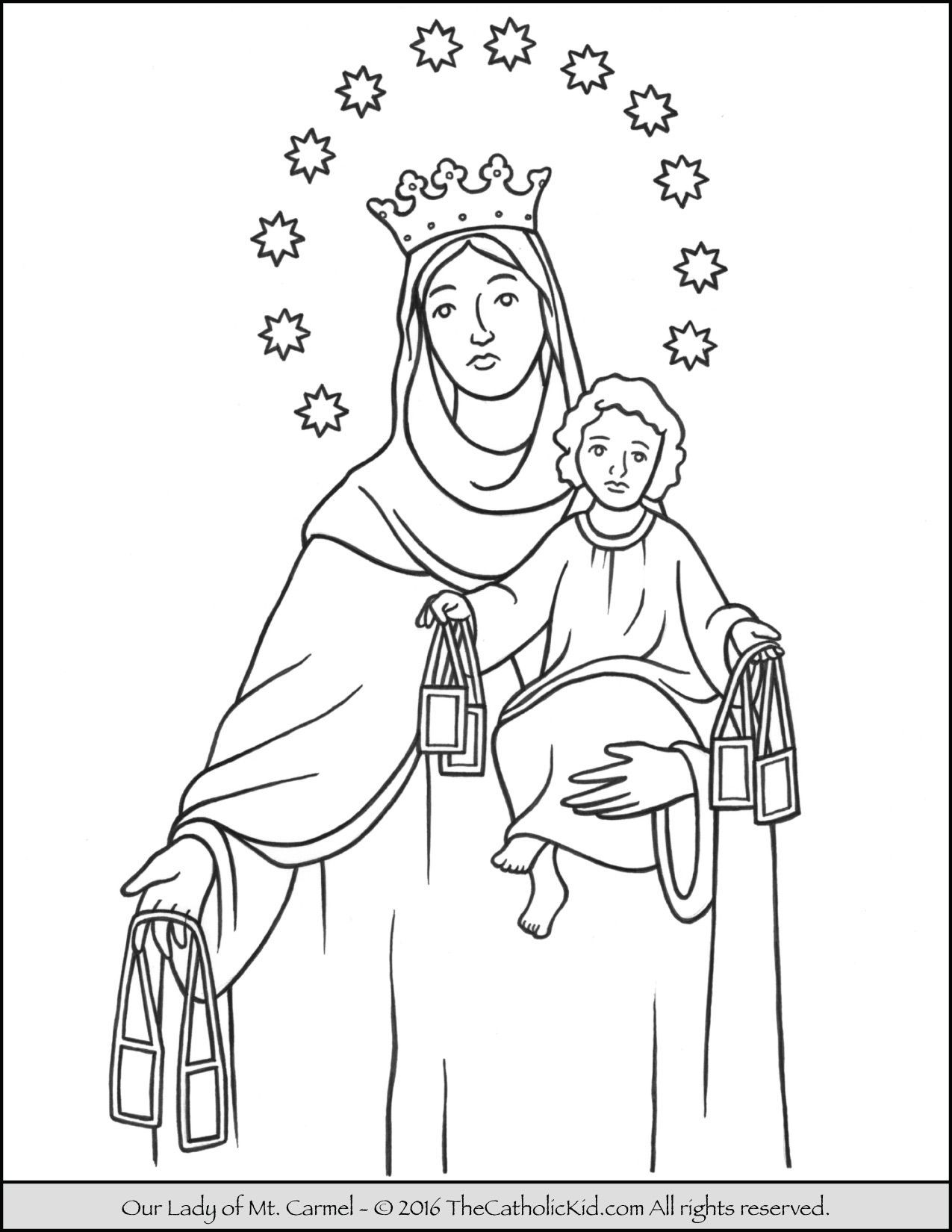 Astonishing Our Lady Of Mt Carmel Coloring Page Thecatholickid 1275x1650 Astonishing Our Lady Of Mt Carmel Coloring Page Thecatholickid