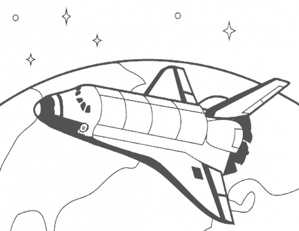 590x455 Space Coloring Pages Rockets, Shuttles, Ufos And More