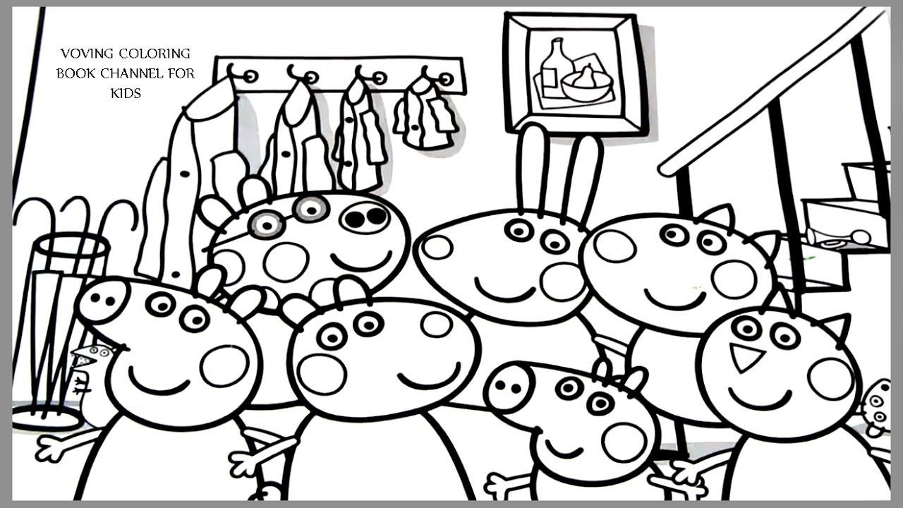 1280x720 Coloring Book Pages Peppa Pig And Friends Video For Kids