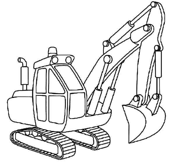 Excavator Outline Coloring Pages 600x561 Excavator Outline Coloring Pages