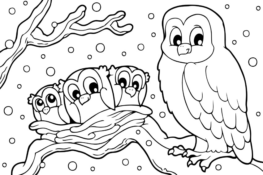 850x567 Winter Coloring Pages To Color In When It's Very Cold Outside