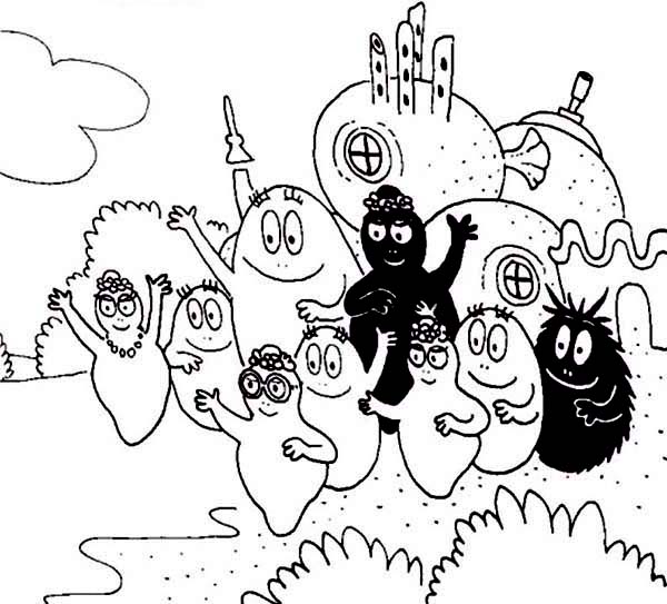 600x543 Barbapapa Family Going Outside Coloring Pages Batch Coloring