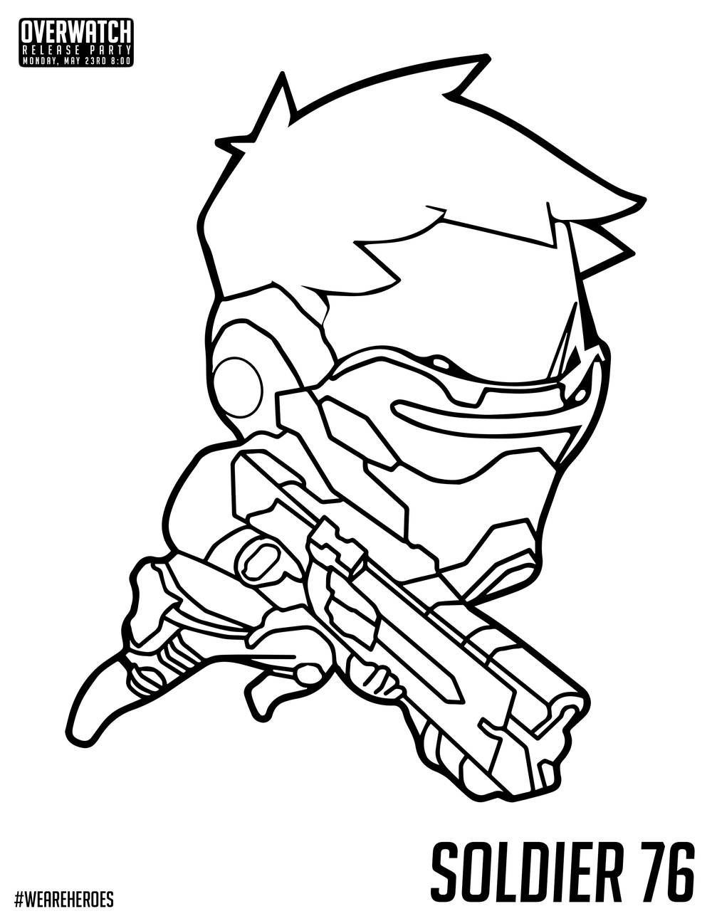 1000x1294 Overwatch Chibi Soldier 76 Coloring Pages