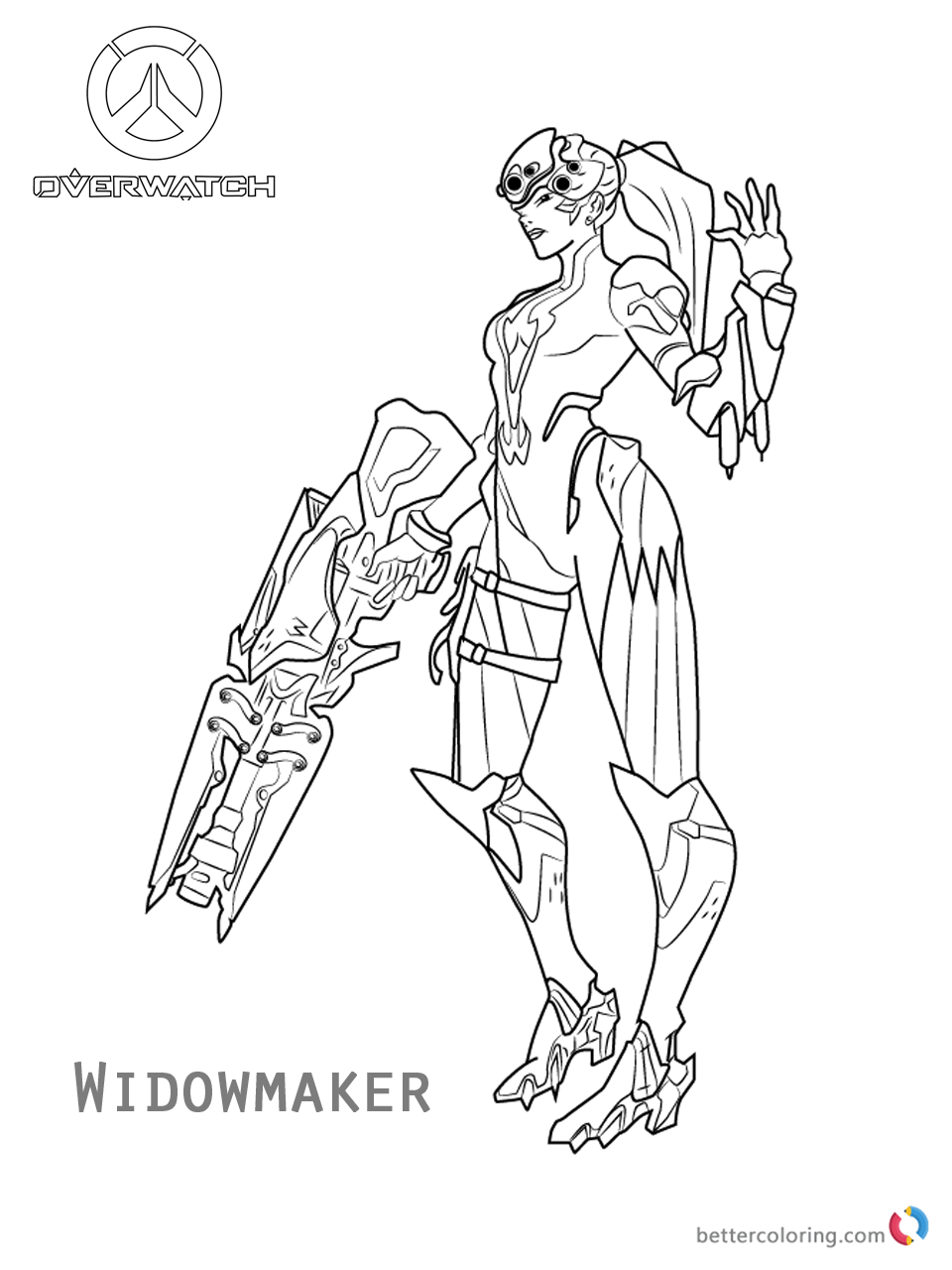 960x1280 Widowmaker From Overwatch Coloring Pages