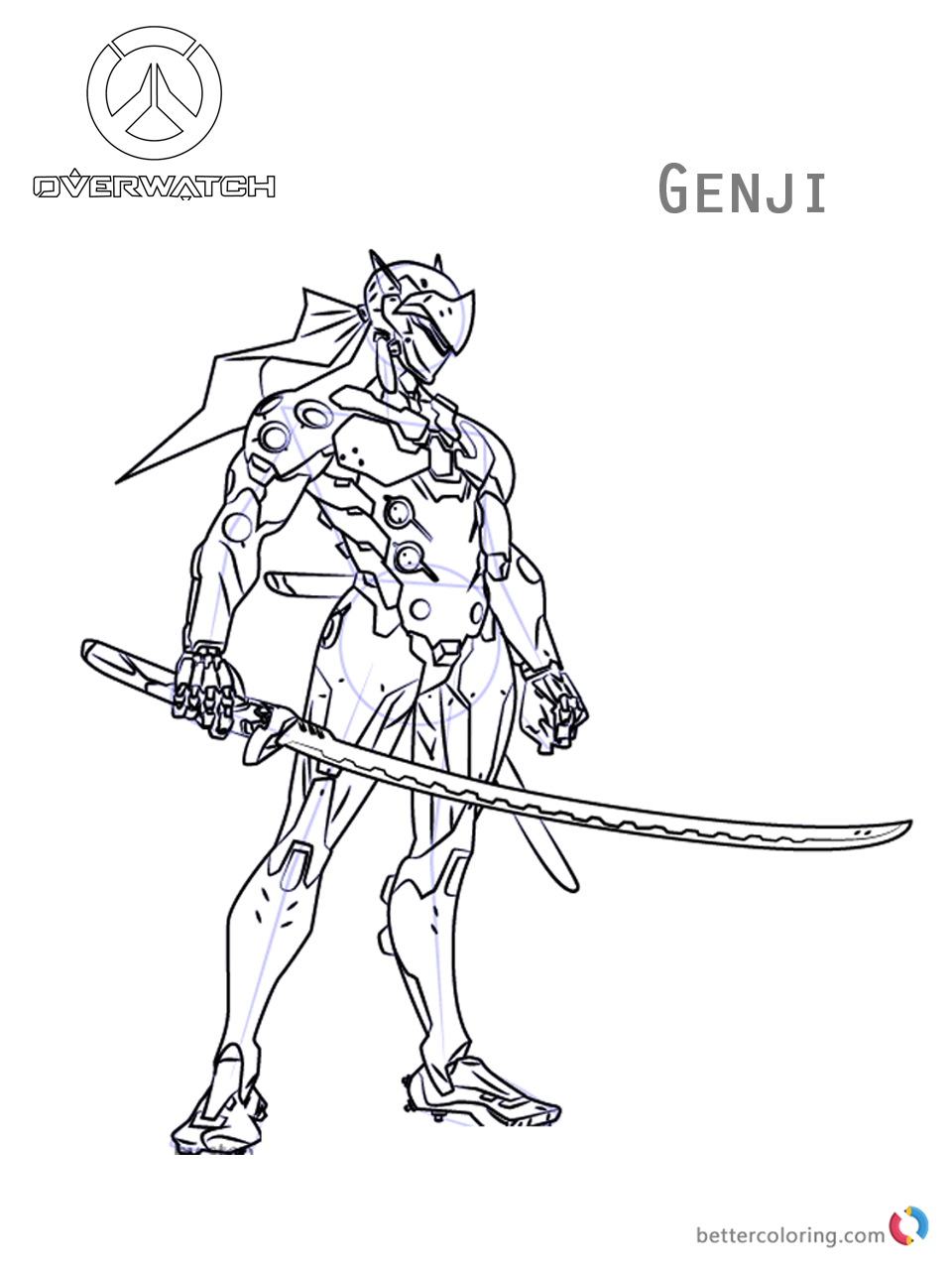 960x1280 Genji From Overwatch Coloring Pages