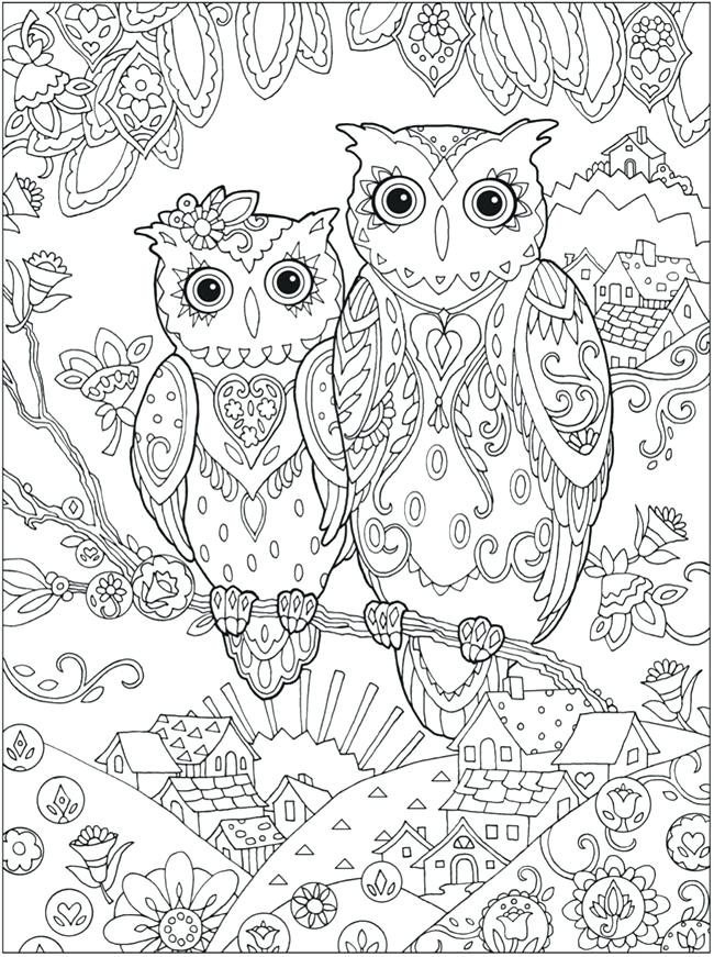650x871 Owl Coloring Pages Advanced Owl Coloring Pages For Adults Owl